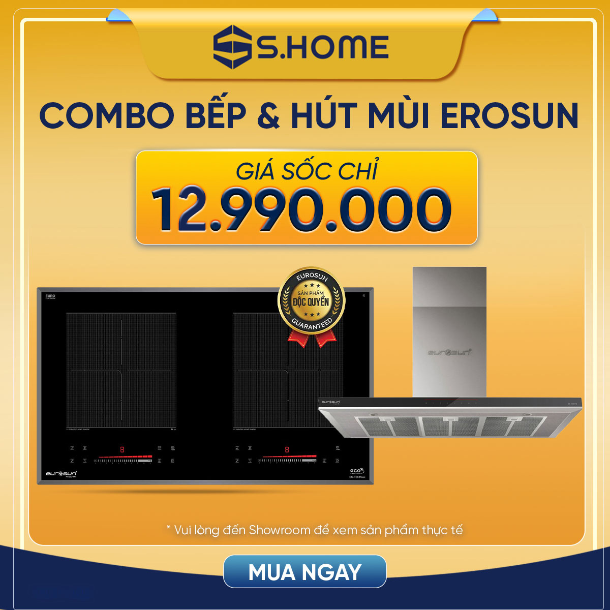 Combo Bếp & Hút mùi Eurosun giá sốc chỉ 12990k